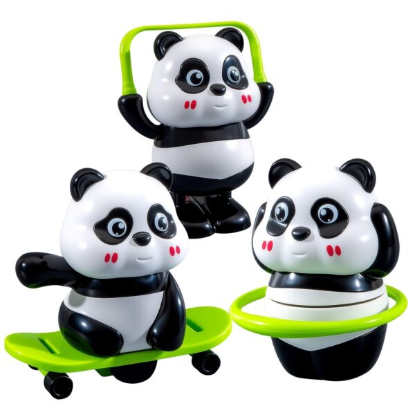 Cute Panda Action Toy Set for Kids – Fun Rotating & Moving Panda Toys, Interactive Play Figures, Safe Educational Toy Gift for Boys & Girls Age 3+(3PCS Set)