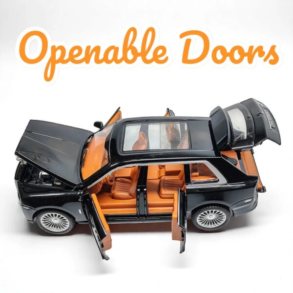 The Flyer's Bay Rolls Royce RC Car, 1:22 Scale,Die Cast with Openable Doors, Lights and Smoke (Black)