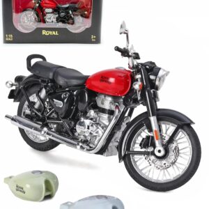 1/15 Royal Scale Model Enfield Motorcycle Toy – Pull Back Action, Detailed Miniature Replica for Collectors and Enthusiasts Bullet Bike Detacheble Parts