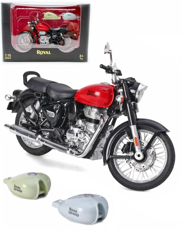 1/15 Royal Scale Model Enfield Motorcycle Toy – Pull Back Action, Detailed Miniature Replica for Collectors and Enthusiasts Bullet Bike Detacheble Parts