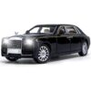 Toy025_IMAGE 1 EROCK Upgrade Version -Exquisite car Model 1/24 Rolls-Royce Phantom Model Car,Zinc Alloy Pull Back Toy car with Sound and Light for Kids Boy Girl Gift. (Black-Black)