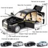 Toy025_IMAGE 2 EROCK Upgrade Version -Exquisite car Model 1/24 Rolls-Royce Phantom Model Car,Zinc Alloy Pull Back Toy car with Sound and Light for Kids Boy Girl Gift. (Black-Black)