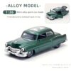 Mini Vintage Die-Cast Metal Car 1:36 Scale | Pull Back Action Toy Car Model with Openable Doors & Trunk | Premium Metal Body Miniature Car for Kids & Collectors (Green)