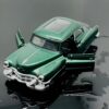 Mini Vintage Die-Cast Metal Car 1:36 Scale | Pull Back Action Toy Car Model with Openable Doors & Trunk | Premium Metal Body Miniature Car for Kids & Collectors (Green)