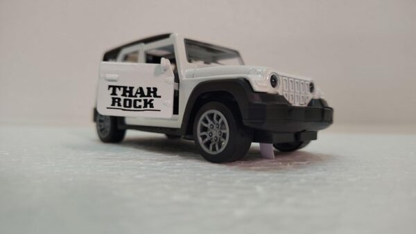 Toy027_IMAGE 4 Thar Diecast Model Car Toy | Metal Car with Pull Back Action, Light & Sound | Openable Doors | Thar Realistic Miniature Car Gift for Kids Boys Girls (White)