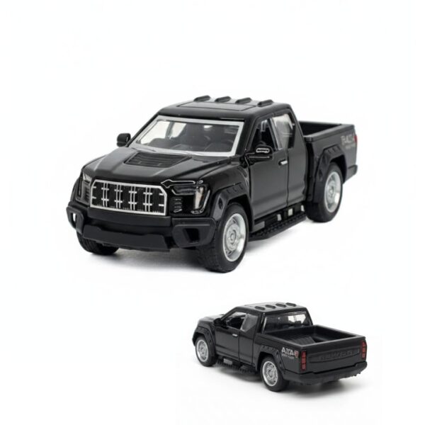 Die-Cast Metal 4x4 Pickup Truck Toy Car, Pull-Back Action, Opening Side Doors, Kids Vehicle & Collectible Model