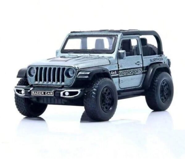 Toy029_IMAGE 1 Metal 4x4 Thar Jeep Wrangler Toy Car 1:32 Die-cast Pull Back (Grey Colour) (Grey)