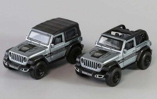 Toy029_IMAGE 3 Metal 4x4 Thar Jeep Wrangler Toy Car 1:32 Die-cast Pull Back (Grey Colour) (Grey)
