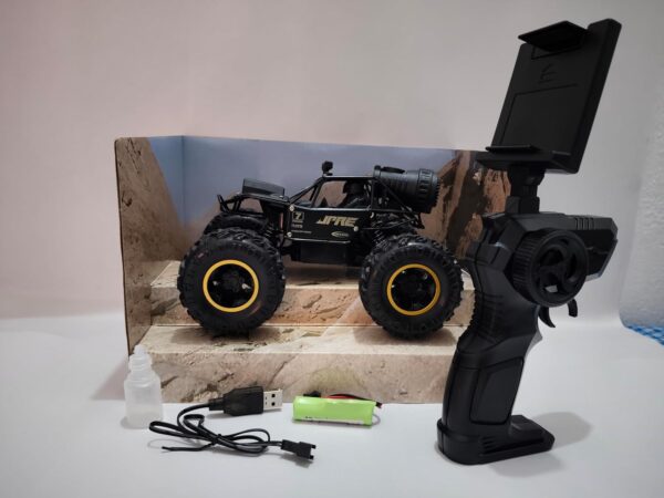 Toy031_IMAGE 3 Moka Premium 4WD Rock Crawler Remote Control Car with Camera, Spray Effect, Metal Body, Anti-Slip Tyres, Rechargeable Battery, Black