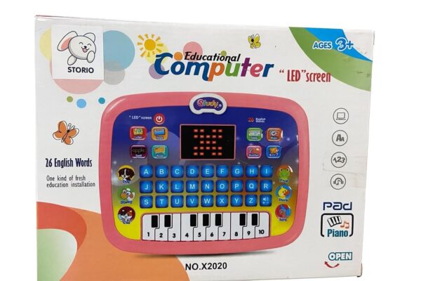 Kids Educational Learning Laptop Tablet – 2-in-1 Musical Computer with Piano & LED Screen | Teaches Alphabets, Numbers, Words & Math | Interactive Study Toy for Toddlers & Kids
