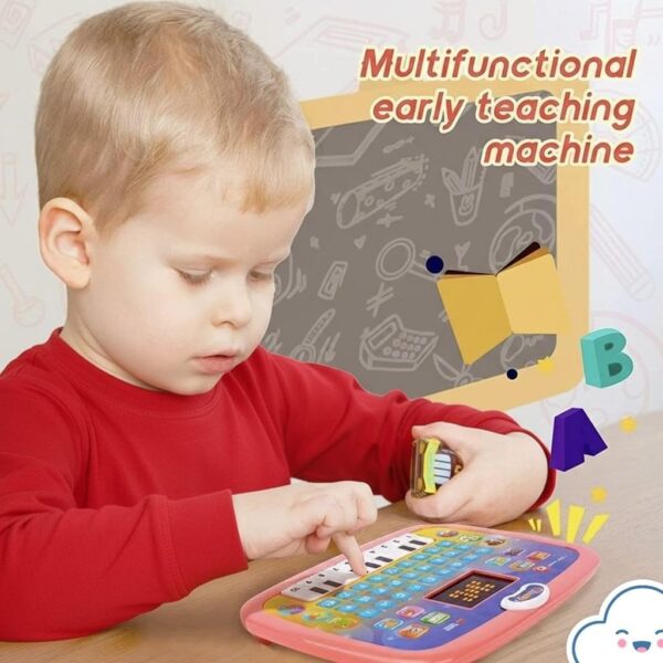 Kids Educational Learning Laptop Tablet – 2-in-1 Musical Computer with Piano & LED Screen | Teaches Alphabets, Numbers, Words & Math | Interactive Study Toy for Toddlers & Kids