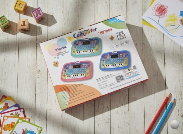 Kids Educational Learning Laptop Tablet – 2-in-1 Musical Computer with Piano & LED Screen | Teaches Alphabets, Numbers, Words & Math | Interactive Study Toy for Toddlers & Kids
