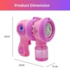 Toy034_IMAGE 5 Automatic Space Bubble Gun Toy with Light and Bubble Solution- 5000+ Bubbles Per Minutes -Leak-Proof Bubble Machine for Kids Age 3+ - Pink