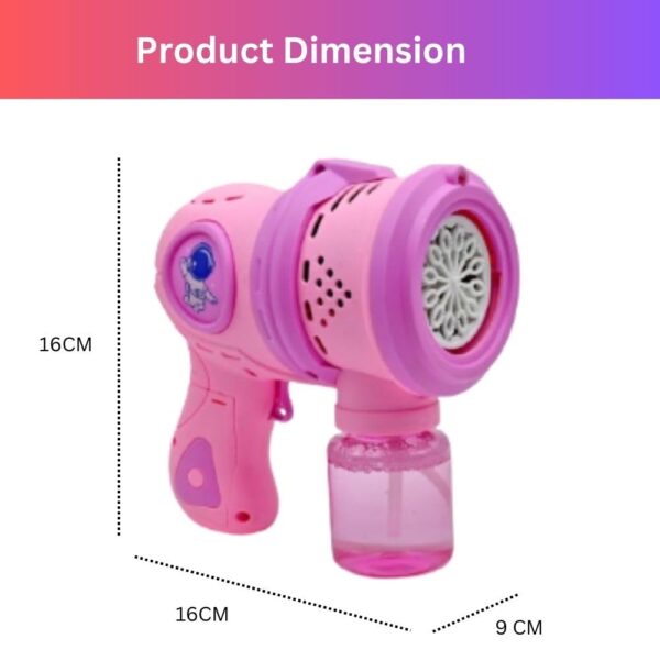 Toy034_IMAGE 5 Automatic Space Bubble Gun Toy with Light and Bubble Solution- 5000+ Bubbles Per Minutes -Leak-Proof Bubble Machine for Kids Age 3+ - Pink