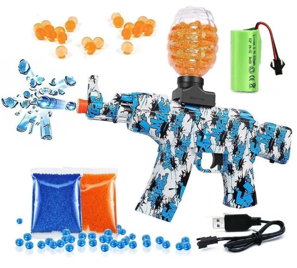 Amitasha Automatic Gel Blaster Toy Gun for Kids with 10,000 Gel Blaster Balls Rechargeable Battery Operated Outdoor Electric Target Game Toys for Boys Age 6 Year Above Birthday Gift