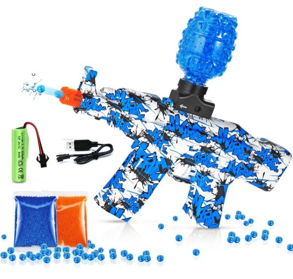 Amitasha Automatic Gel Blaster Toy Gun for Kids with 10,000 Gel Blaster Balls Rechargeable Battery Operated Outdoor Electric Target Game Toys for Boys Age 6 Year Above Birthday Gift