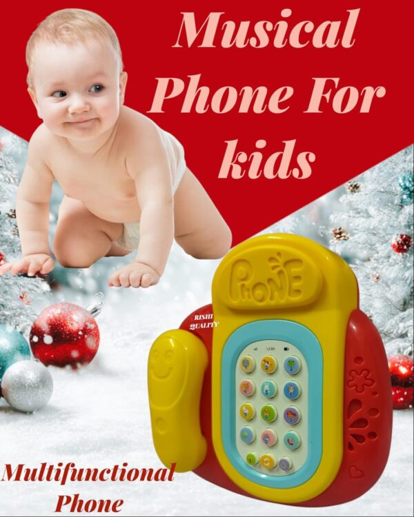 Musical Retro Phone Toys for Children's Simulation Phone Landline Baby Phone Mobile Musical Toys for Singing Old Phone Toys Telephone Toy for Kids. Small (Multi Colors)