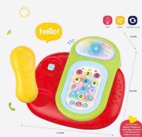 Musical Retro Phone Toys for Children's Simulation Phone Landline Baby Phone Mobile Musical Toys for Singing Old Phone Toys Telephone Toy for Kids. Small (Multi Colors)