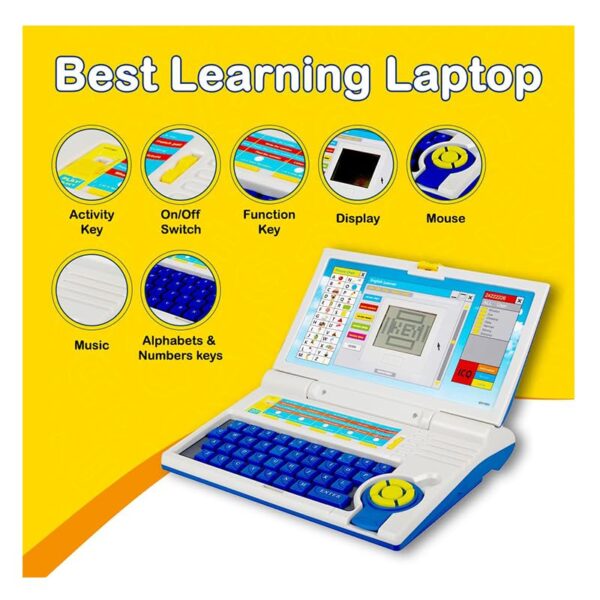 Toy039_IMAGE 3 Educational Laptop for Kids, with Mouse and Keyboard Control, 20 Fun Activities, Computer Games, Enhanced Skills, English Learner Notebook