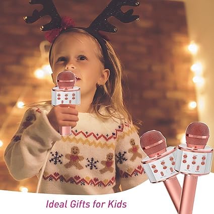 Toy040_IMAGE 3 Kids Karaoke Microphone with Speaker | Wireless Bluetooth Mic for Singing | Rechargeable Kids Mic with Speaker 3–12 Years | Portable Karaoke Mic for Boys & Girls | Music Singing with LED Sound Effects